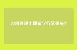 如何处理出国留学行李丢失？
