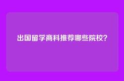 出国留学商科推荐哪些院校？