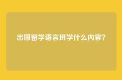 出国留学语言班学什么内容？