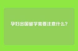 孕妇出国留学需要注意什么？