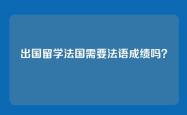 出国留学法国需要法语成绩吗？
