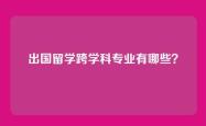出国留学跨学科专业有哪些？