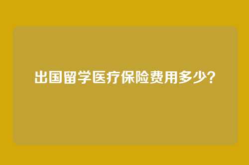 出国留学医疗保险费用多少?