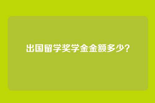 出国留学奖学金金额多少？