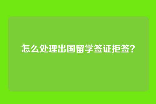 怎么处理出国留学签证拒签?