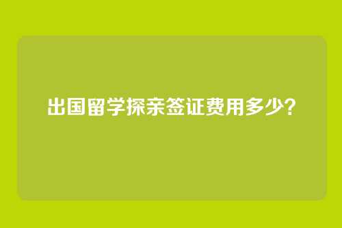 出国留学探亲签证费用多少?