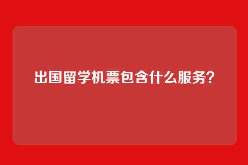 出国留学机票包含什么服务？