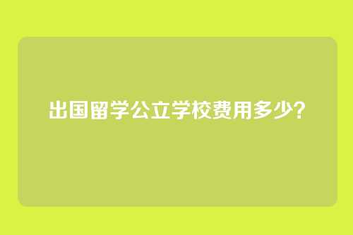 出国留学公立学校费用多少？
